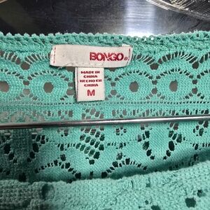 BONGO Turquoise Crochet Blouse